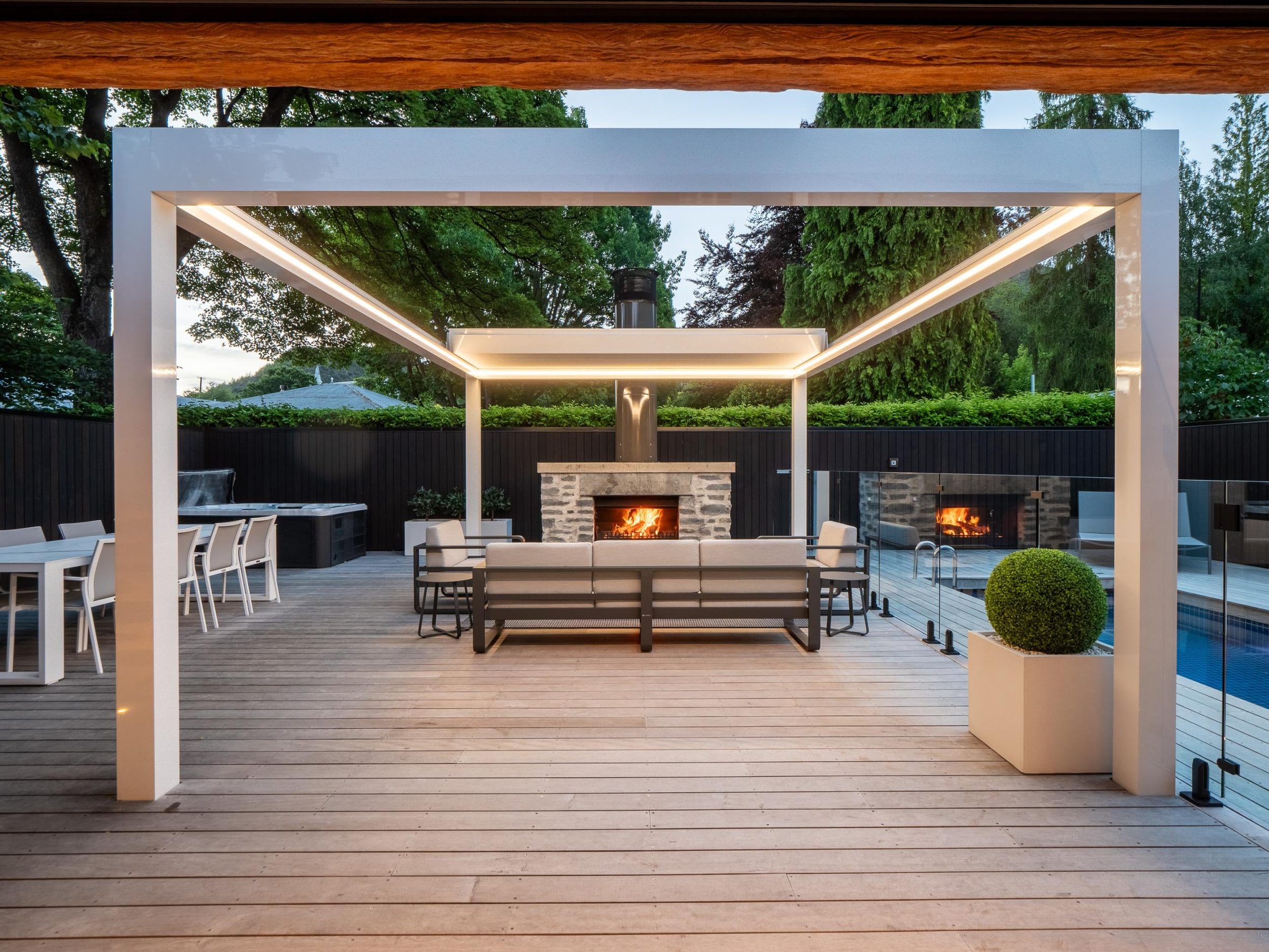 Cardigan Street outdoor living area with fireplace